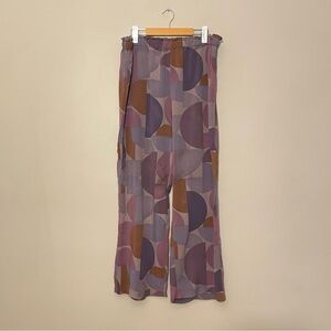Reitmans Purple & Brown Geometric Pajama Pants